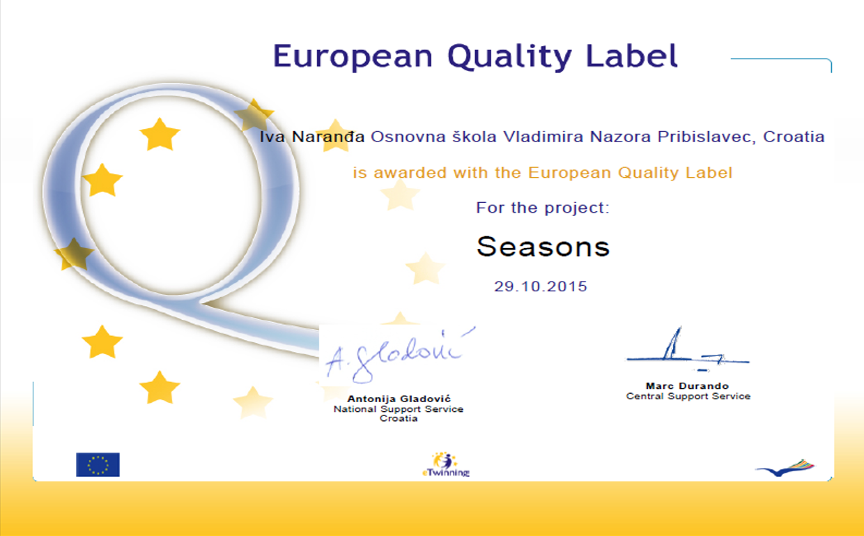 EQL - ETWINNING PROJEKT SEASONS